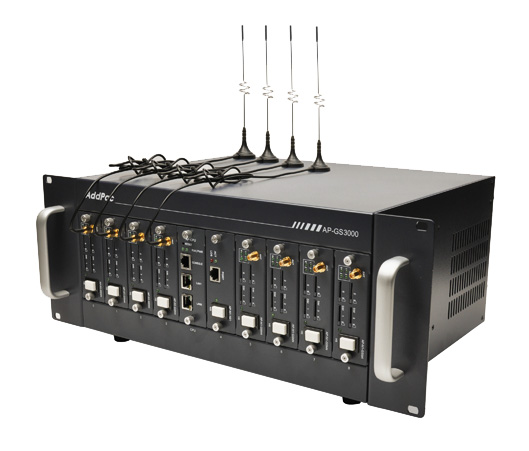 AddPac AP-GS3000 (Базовое шасси с портами 2x10/100Mbps Ethernet, 8 слотов, до 32 GSM каналов)